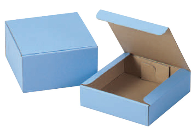 上開きブルーの箱・ご希望の形状・サイズでパッケージをオリジナル制作